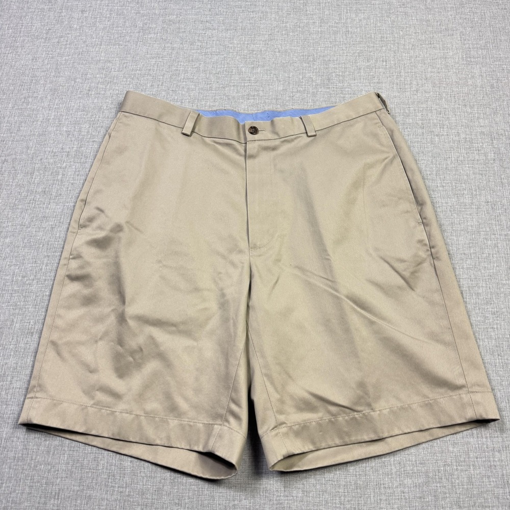 Brooks Brothers Chino Shorts Mens 33 Beige‎ Cotton Canvas Pockets 10 Inseam